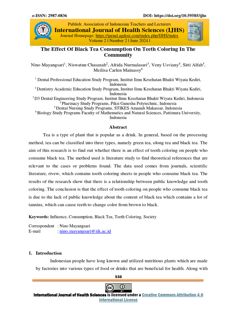 Jurnal Internasional-The Effect of Black Tea Consumption | PDF | Human ...