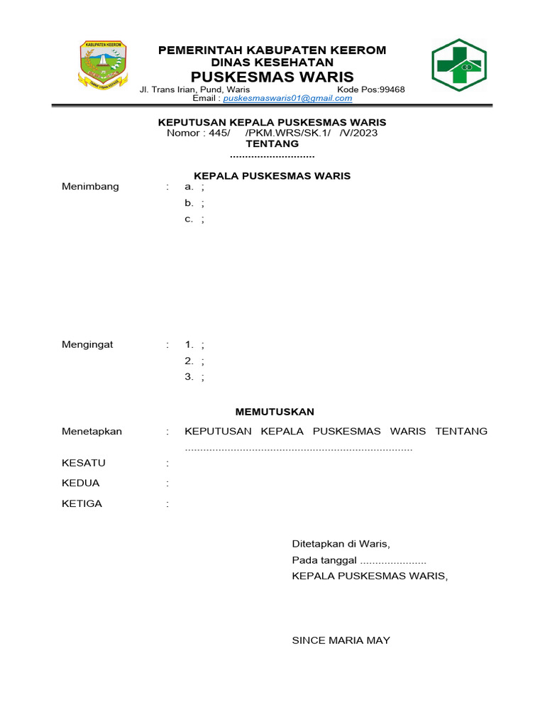 Template SK | PDF
