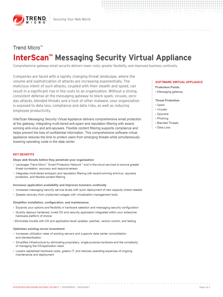 Interscan Messaging Security Virtual Appliance Datasheet | PDF ...