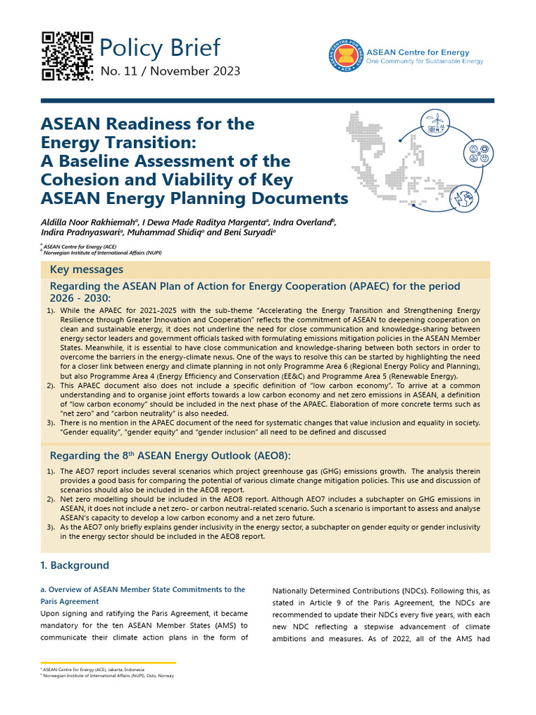 ASEAN Energy Transition Assessment | PDF | Low Carbon Economy | Climate ...