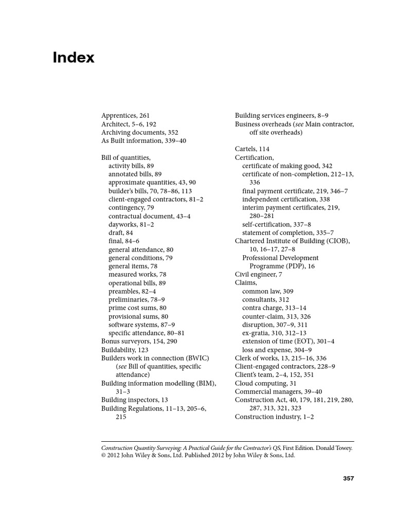 Construction Quantity Surveying Guide | PDF | Building Information ...