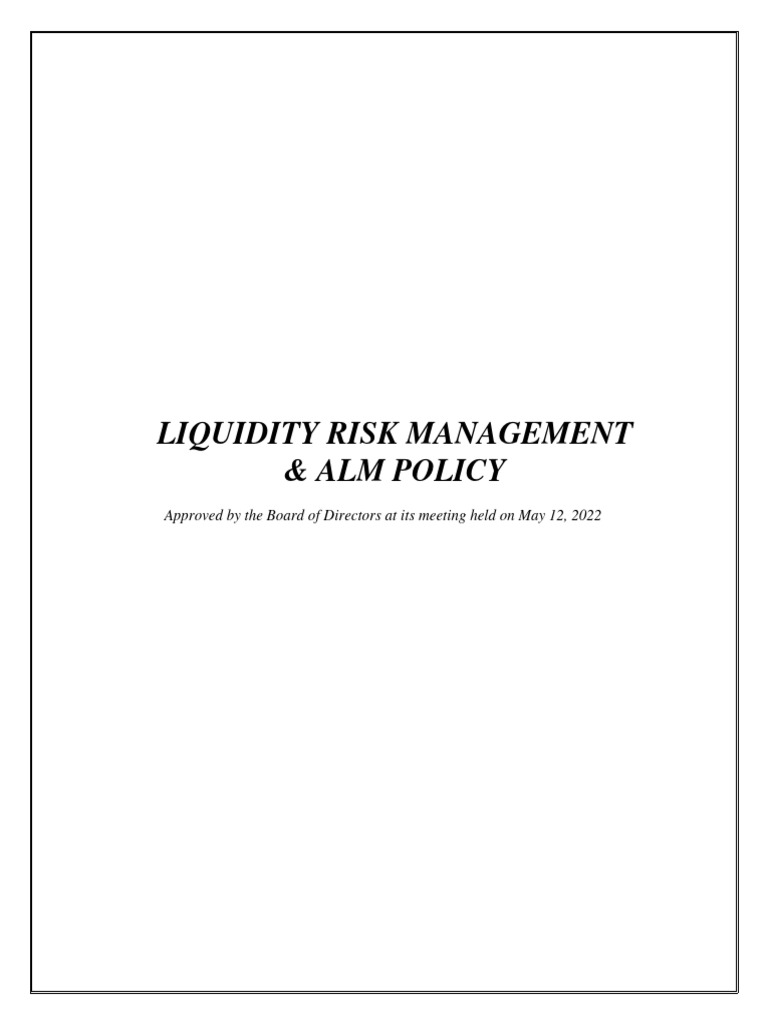 Liquidity Risk Management Policy Overview | PDF | Debt | Financial Risk
