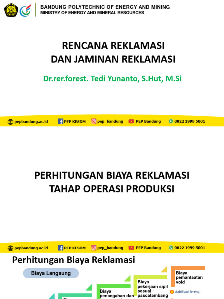 Biaya Reklamasi PEP Bandung | PDF