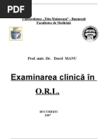 Exam in Area Clinica in Orl