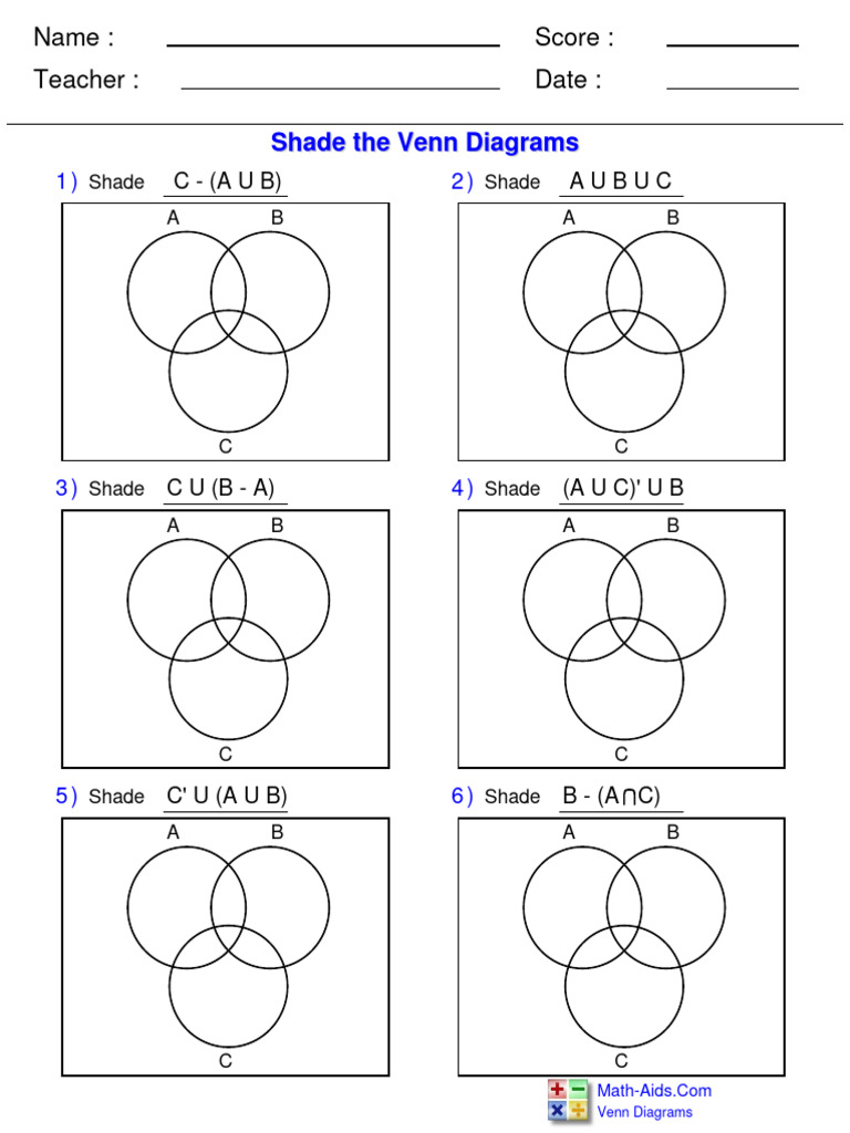Venn 3set Shade | PDF | Science & Mathematics | Computers