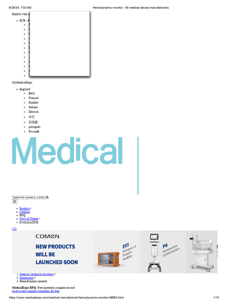Hemodynamic Monitor - All Medical Device Manufacturers | PDF ...