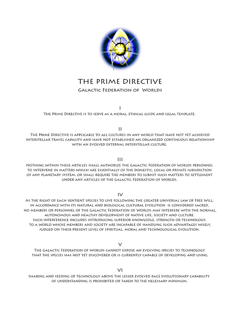 The Prime Directive of Galactic Ethics | PDF