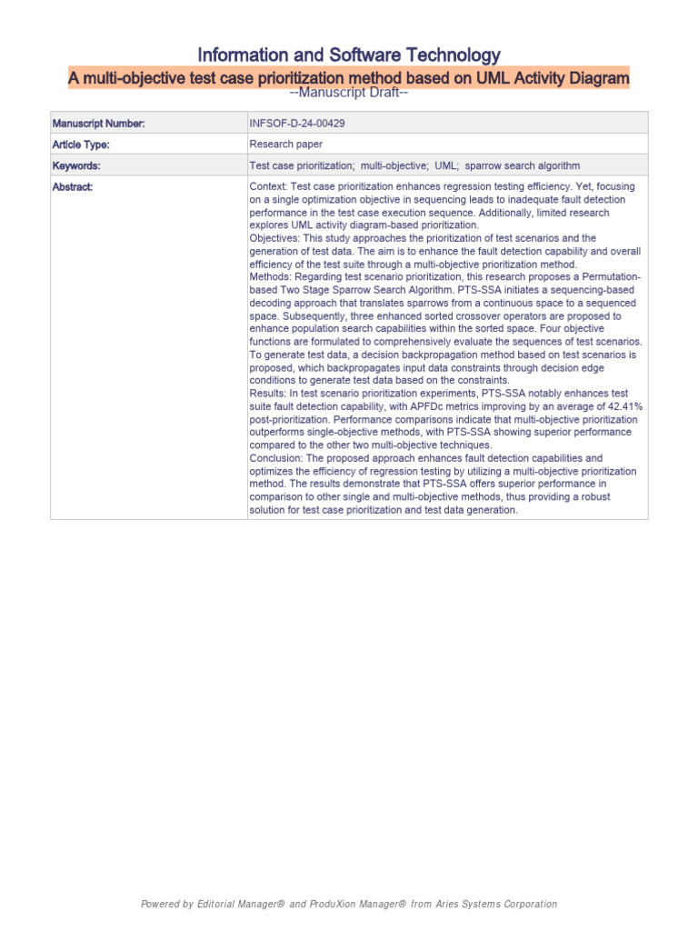 Multi-Objective Test Case Prioritization | PDF | Mathematical ...