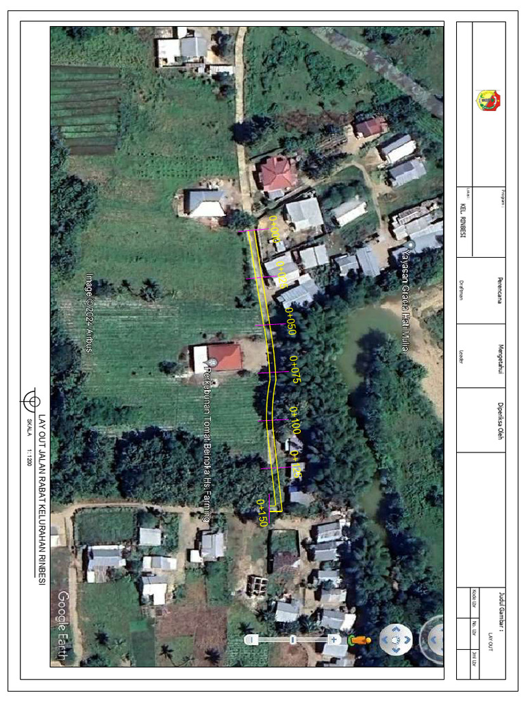 Layout Jalan Rabat Kelurahan Rinbesi | PDF