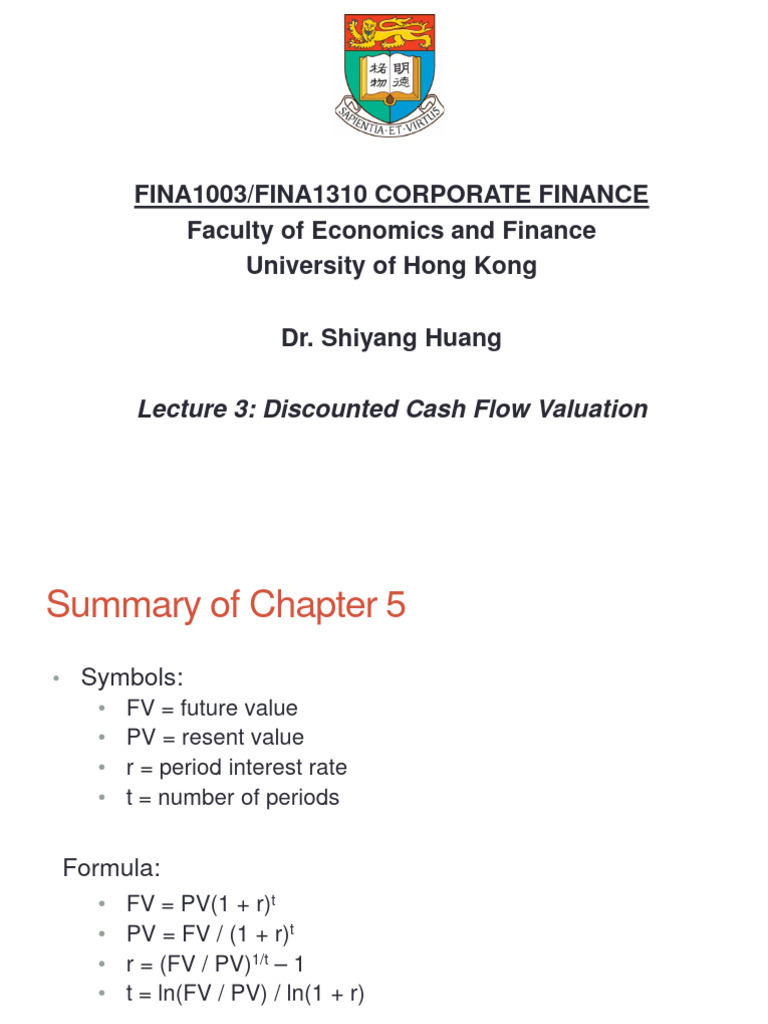 Discounted Cash Flow Valuation Guide | PDF | Discounted Cash Flow ...