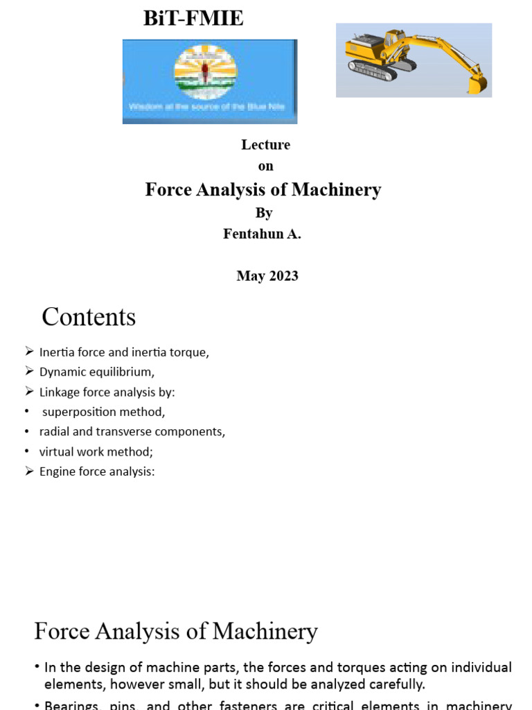 Force Analysis of Machinery Methods | PDF | Force | Machines