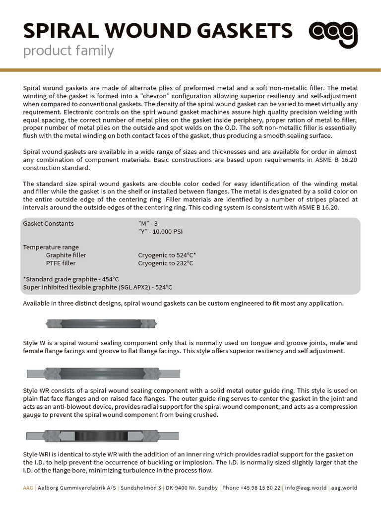 Spiral Wound Gasket Solutions | PDF | Mechanical Engineering | Materials
