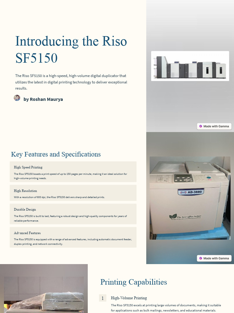 Introducing The Riso SF5150 | PDF | Energy Conservation | Usability
