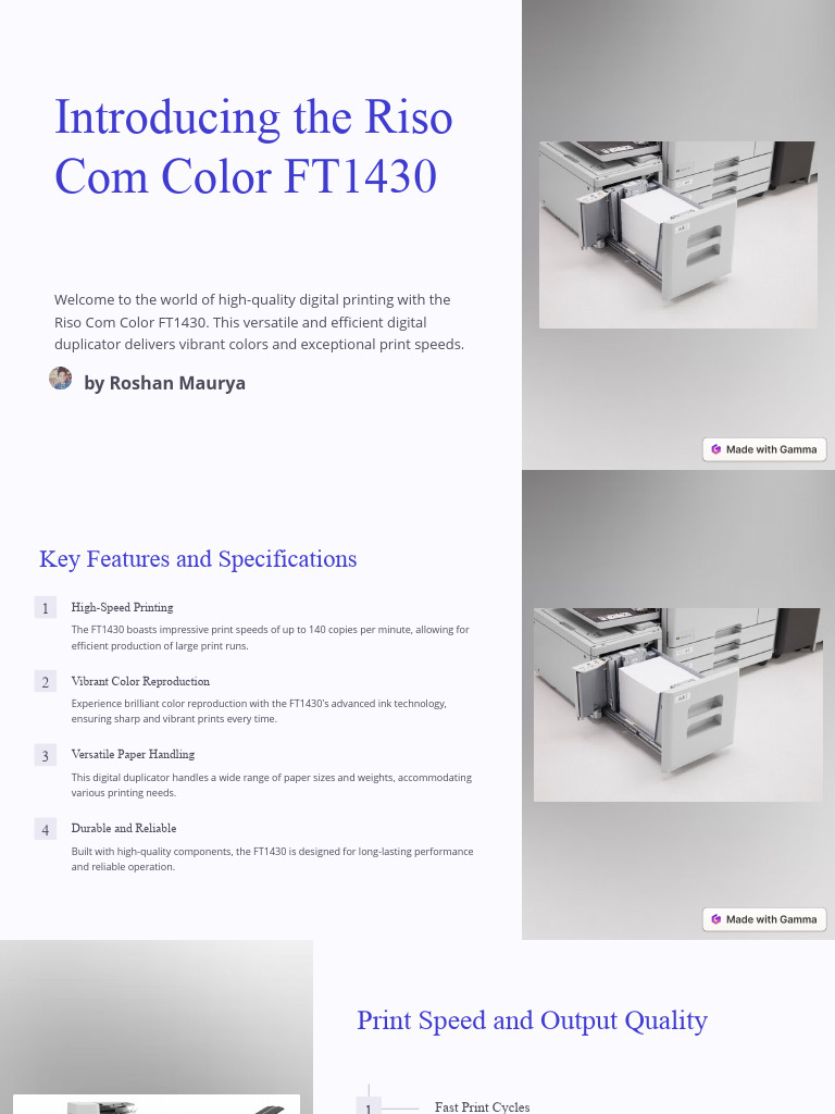 Riso Com Color FT1430 Overview | PDF | Energy Conservation | Recycling