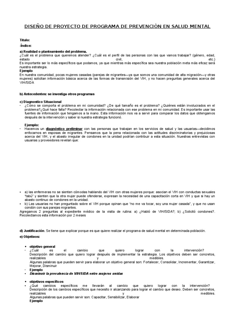 Diseño de Proyecto de Programa en Salud Comunitaria - Uap | PDF ...