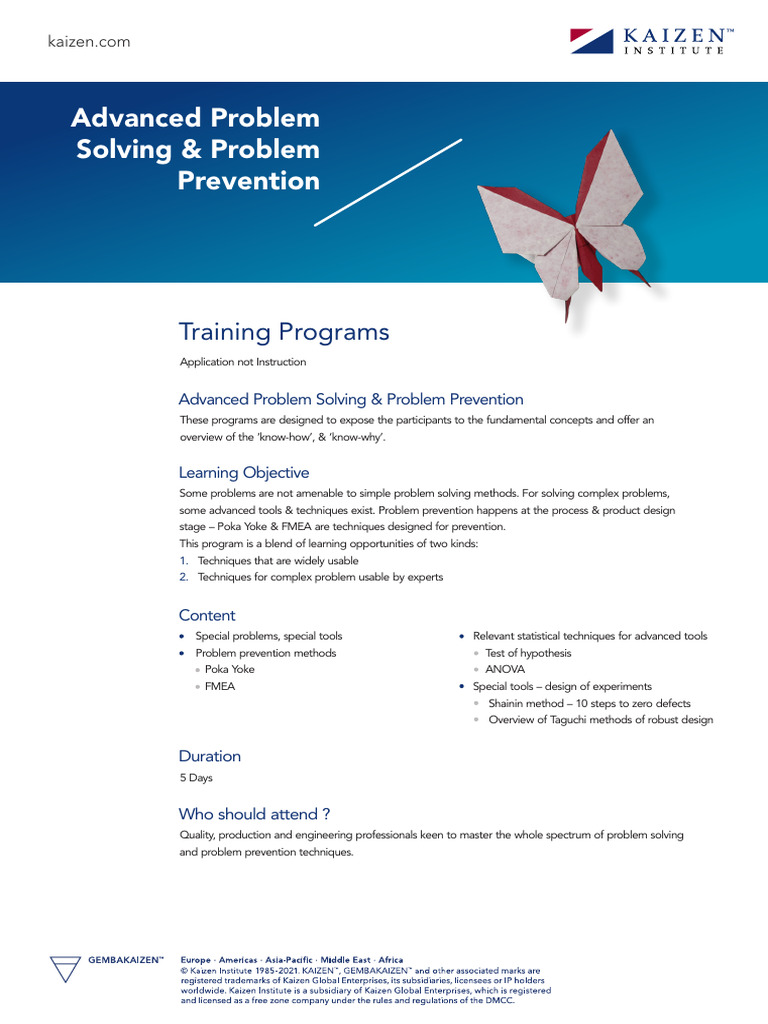 Advanced Problem Solving & Problem Prevention New | PDF