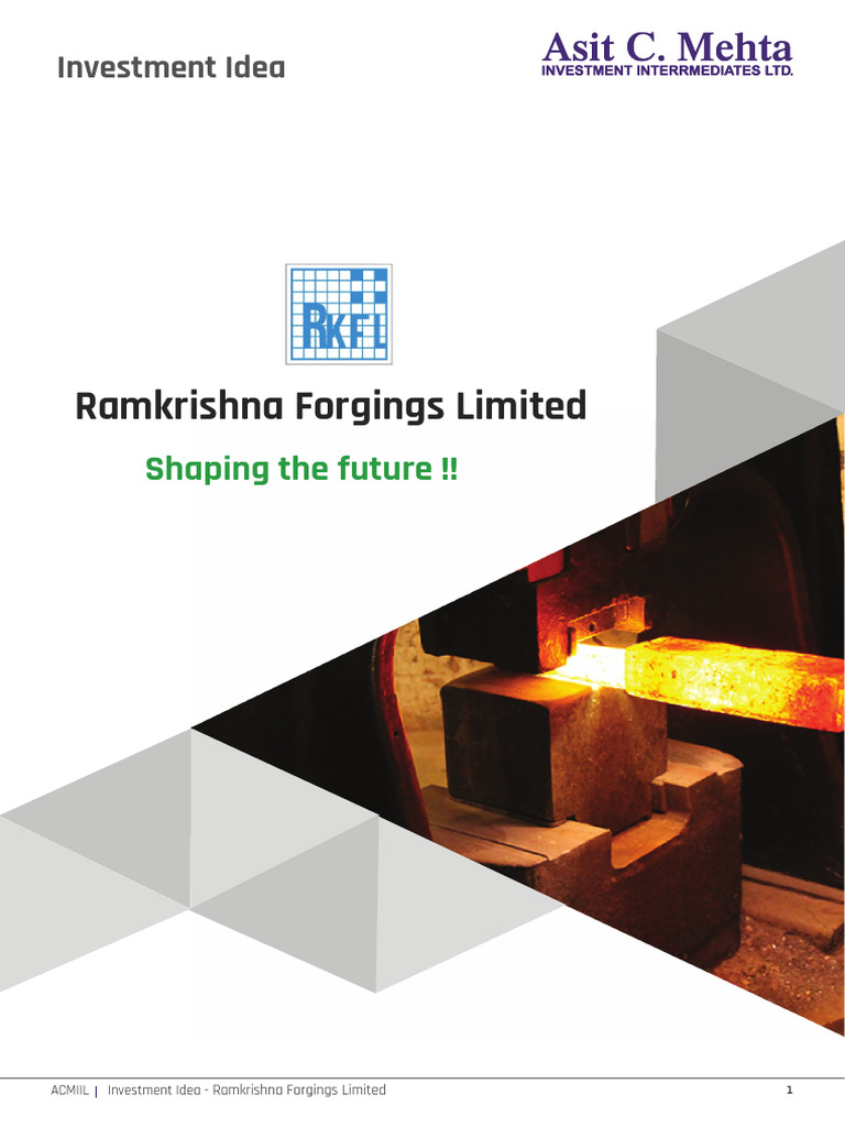 Investment Idea - Ramkrishna Forgings Limited - Inst | PDF | Financial ...