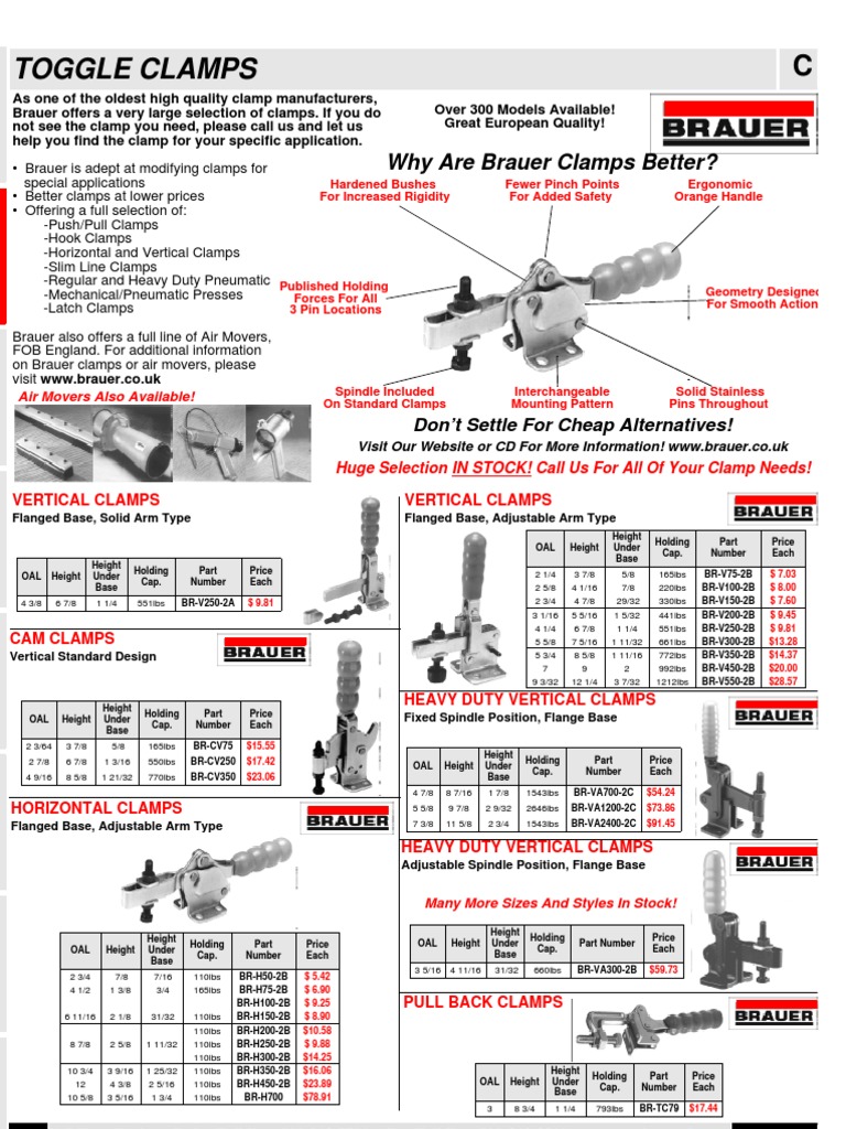 P50 - Brauer - TOGGLE CLAMP, PUSH PULL