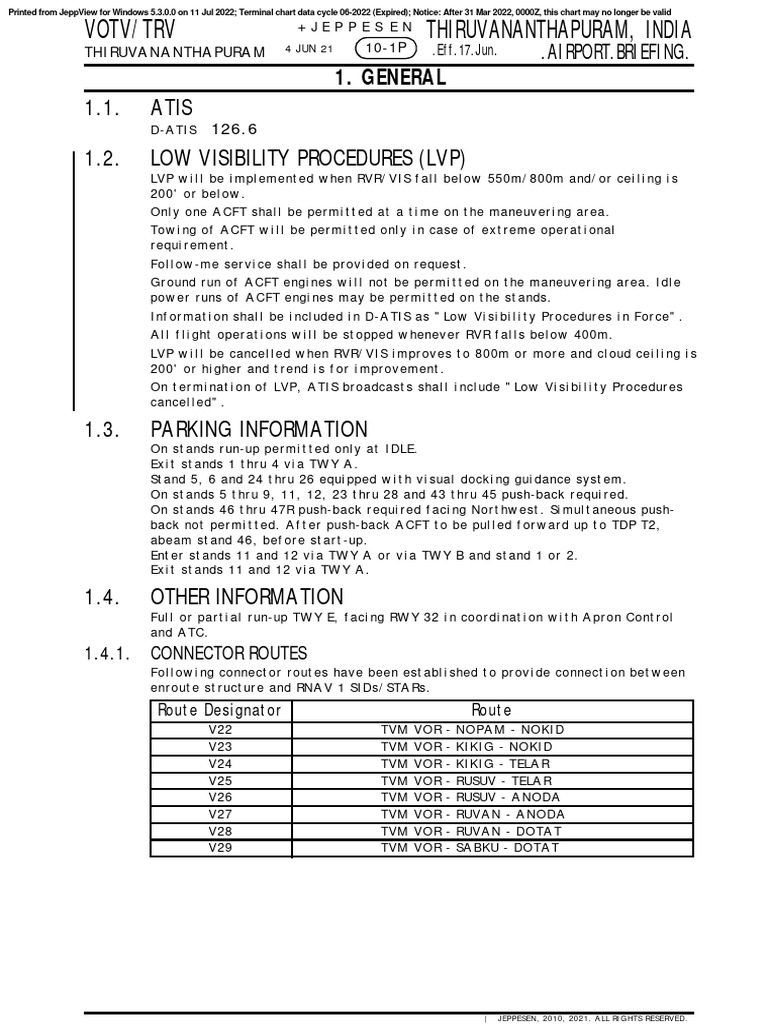 Thiruvananthapuram Airport Briefing | PDF | Instrument Flight Rules ...