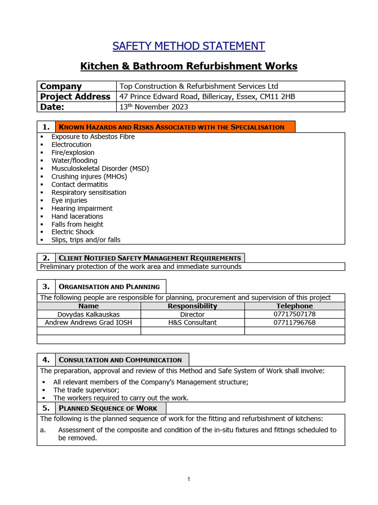 MS - 47 Prince Edward Road - K&B Refurb | PDF | Occupational Safety And ...