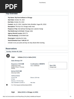 Travel Itinerary