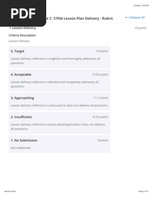 24SEC-582 Rubric - Clinical Field Experience C: STEM Lesson Plan Delivery