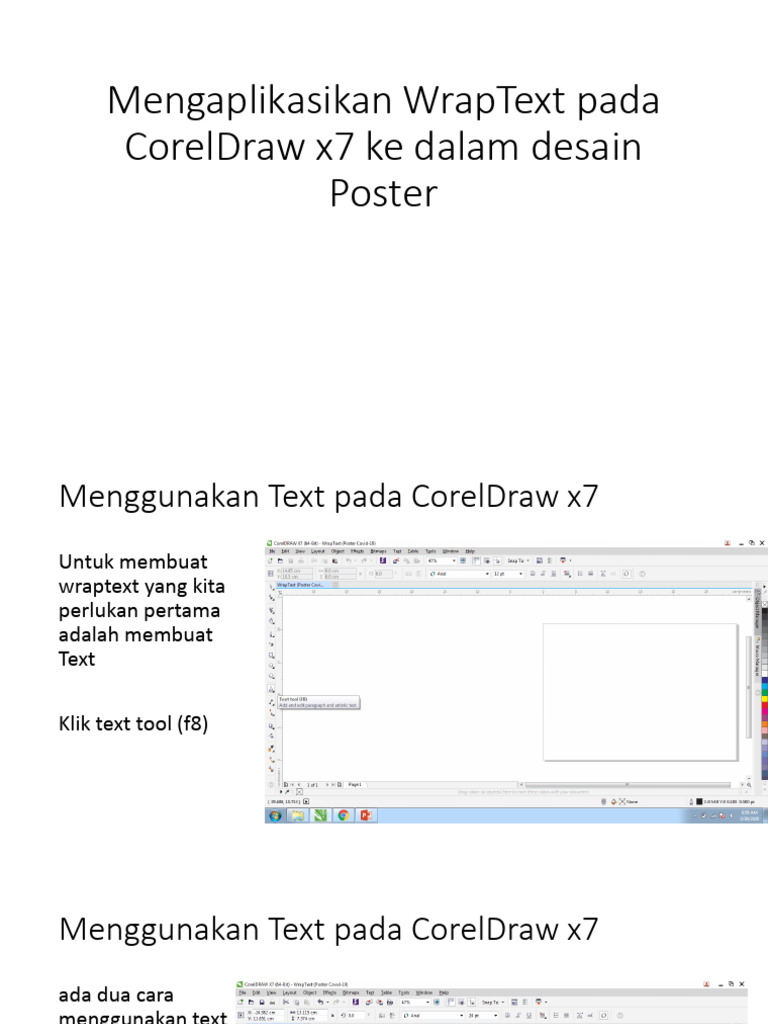 cara wrap text di coreldraw x7