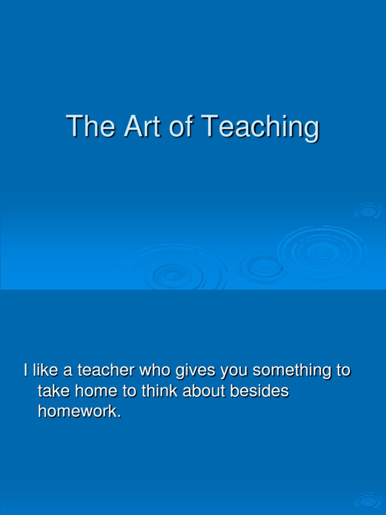 The Art of Teaching 2554 | PDF | Teaching And Learning