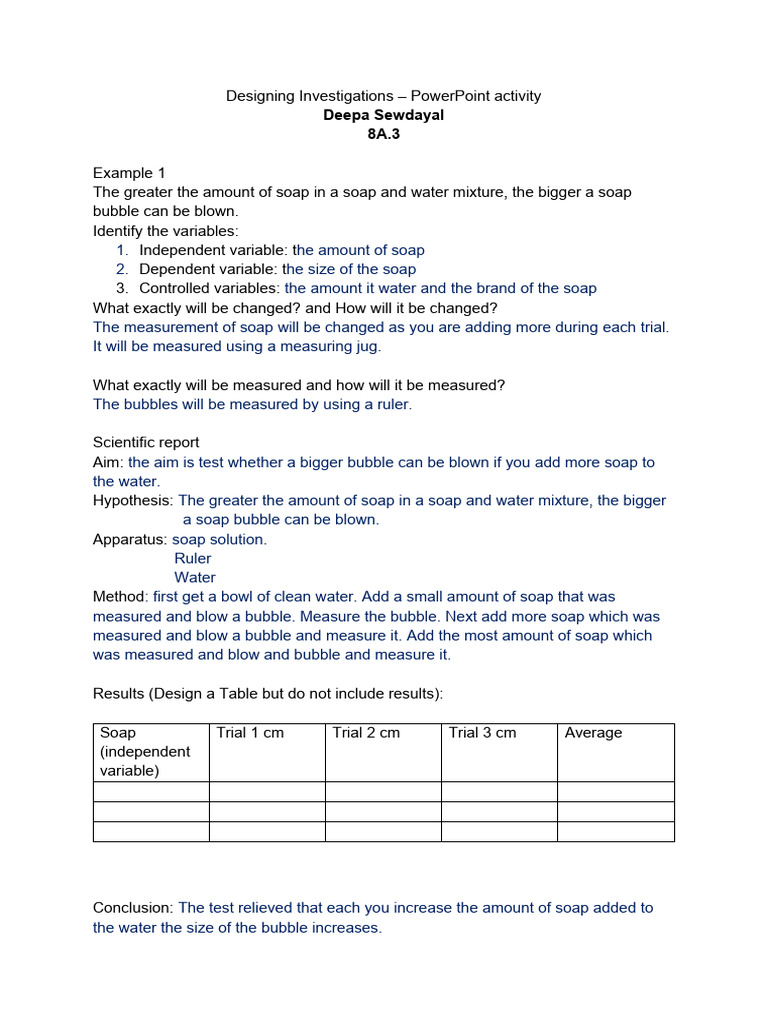 Designing Investigations Powerpoint Activity | PDF | Height