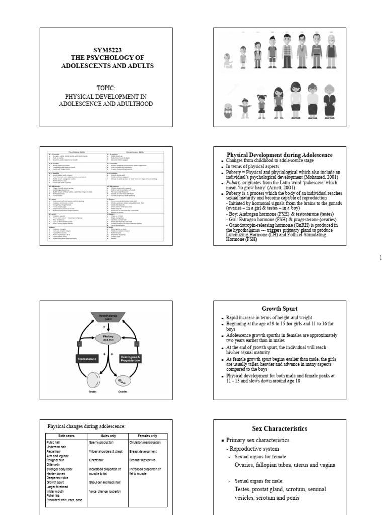 Physical Development in Adolescence & Adulthood | PDF | Puberty ...