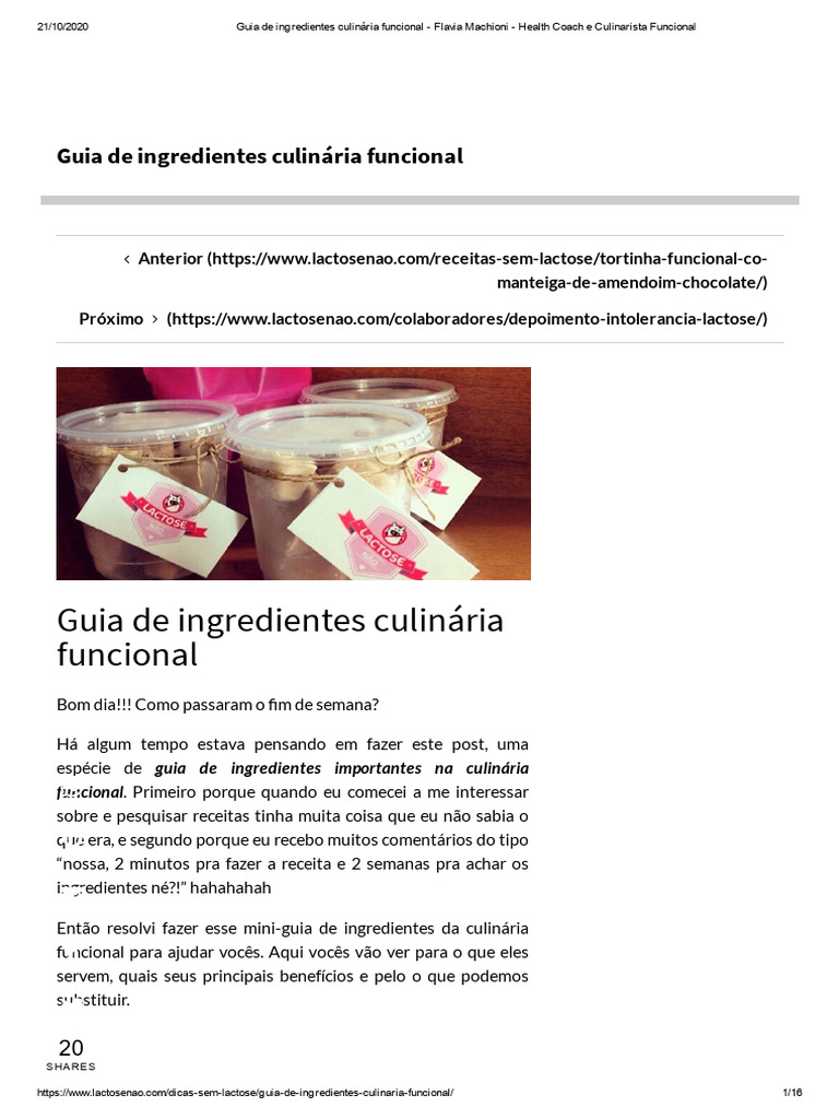 Guia de Ingredientes Funcionais | PDF | Linho | Açúcar