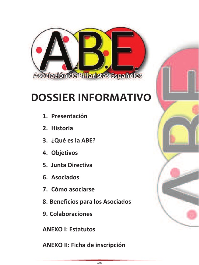 Dossier Informativo ABE y Hoja de Solicitud de Afiliación | PDF ...