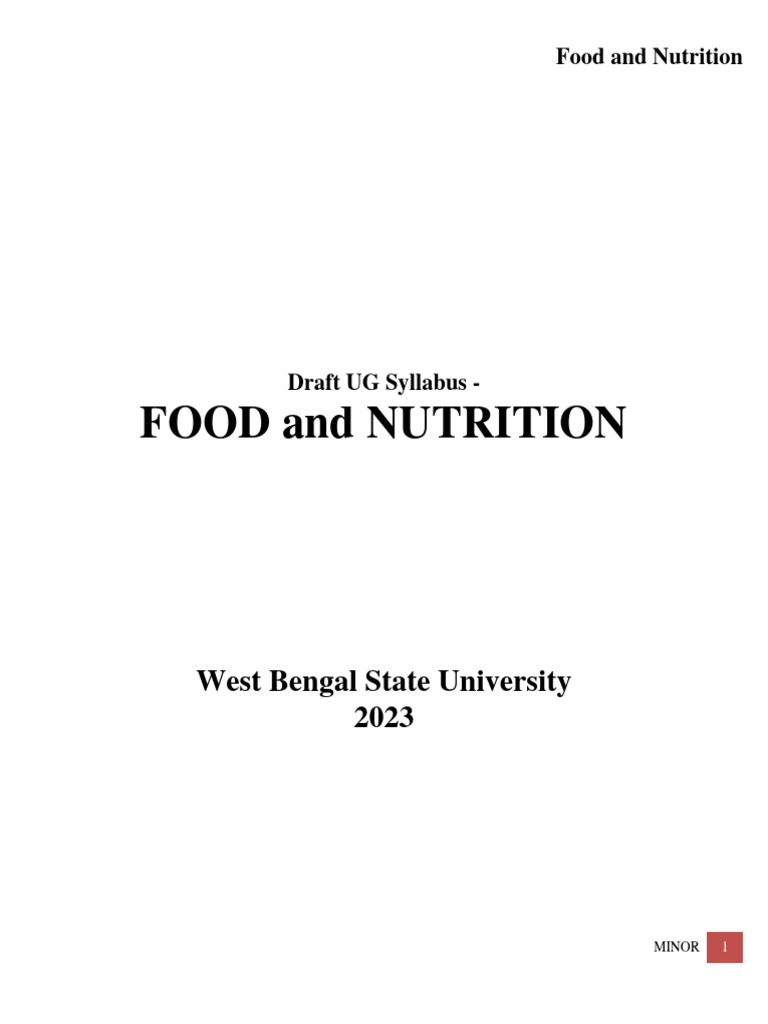 Draft UG Syllabus for Food and Nutrition | PDF | Foods | Nutrition
