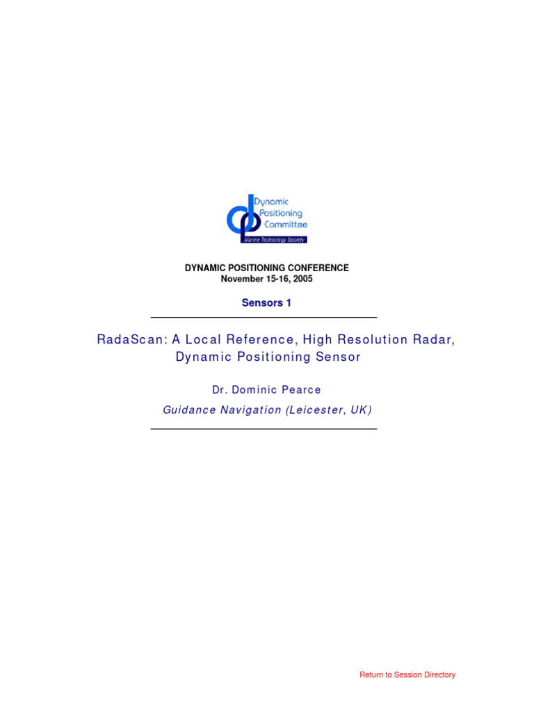 RadaScan: Advanced Radar DP Sensor | PDF | Radar | Digital Signal ...