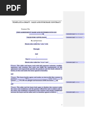 Sale & Purchase Agreement-SAMPLE