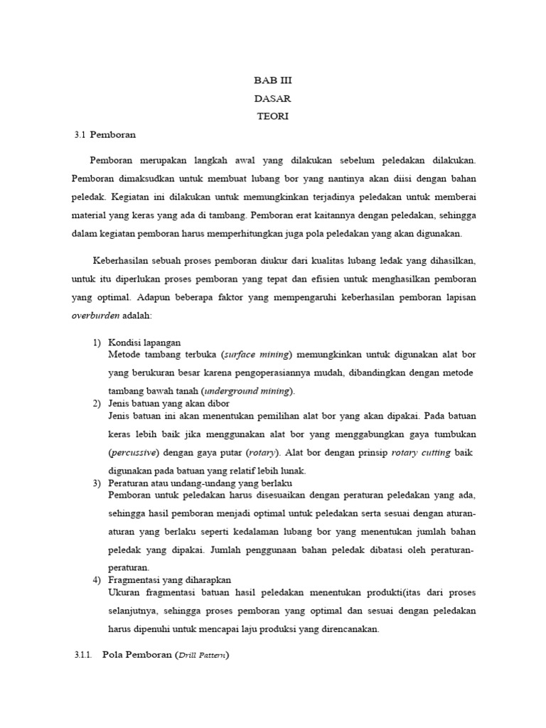 Peledakan Dan Pemboran | PDF