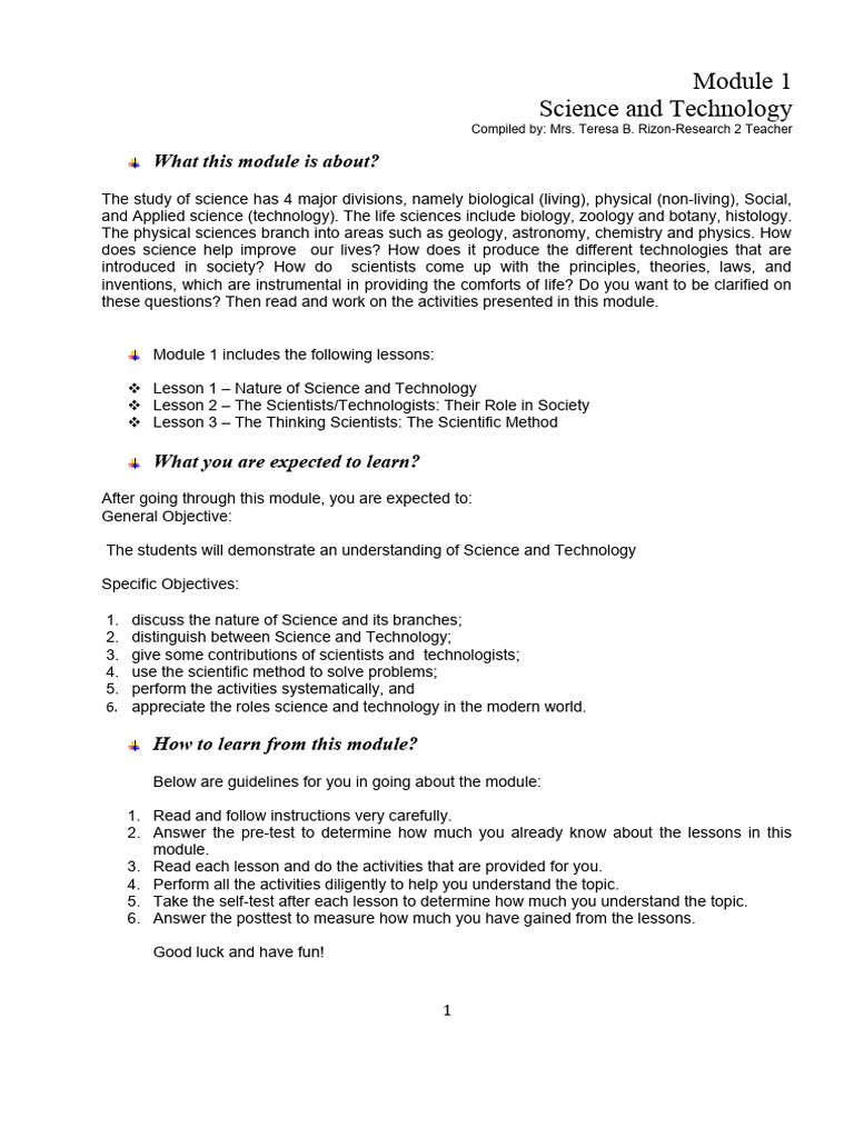 Understanding Science and Technology Basics | PDF | Science ...