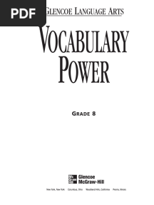 Vocabulary Power Workbook, Grade 8 - Glencoe