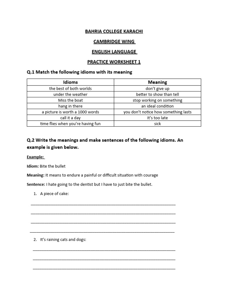 Practice Worksheet 1 jr1 | PDF | Linguistics