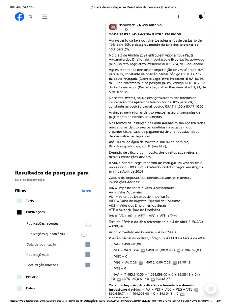 Como calcular a taxa de importa o de acordo a pauta 2024 pdf