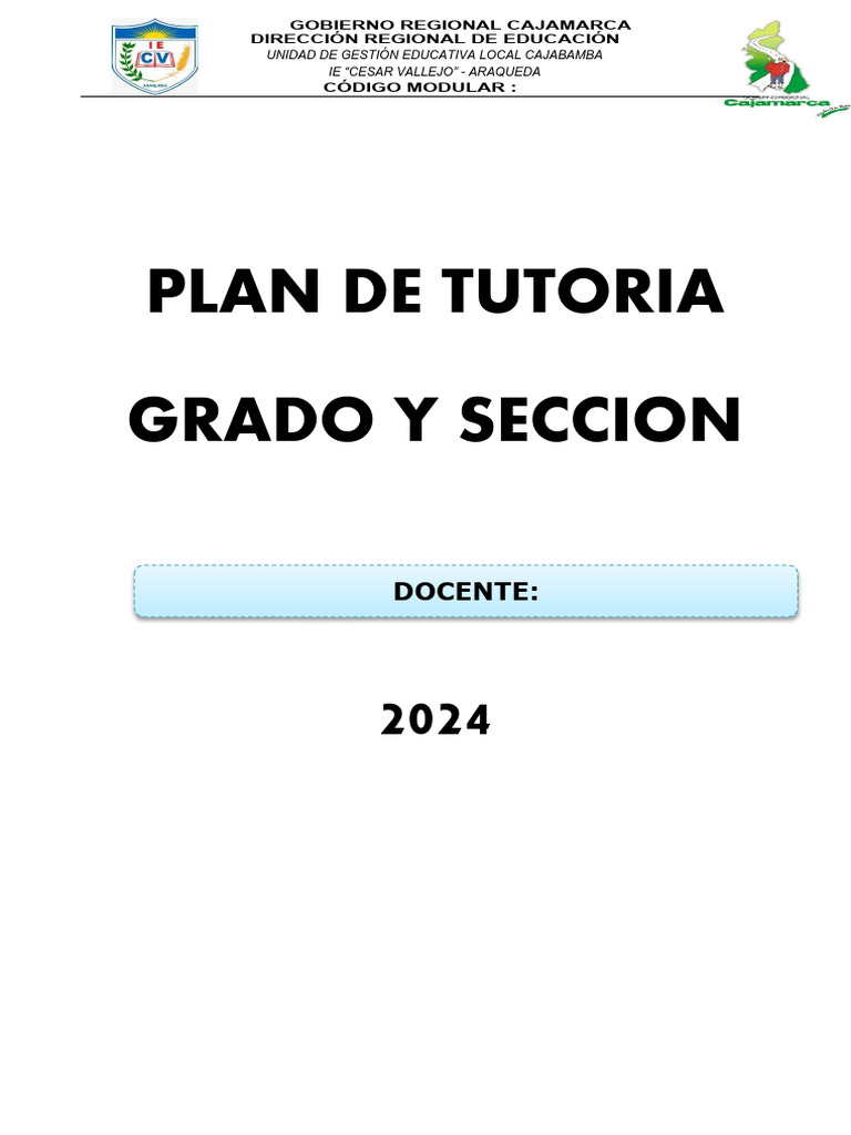PLAN TUTORIAL DE AULA 2024 | PDF | Conceptos psicologicos