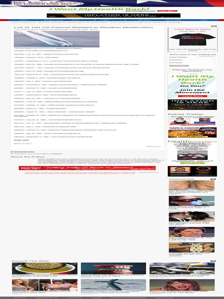List of 100 US Patents Related To Weather Modification - The Common ...