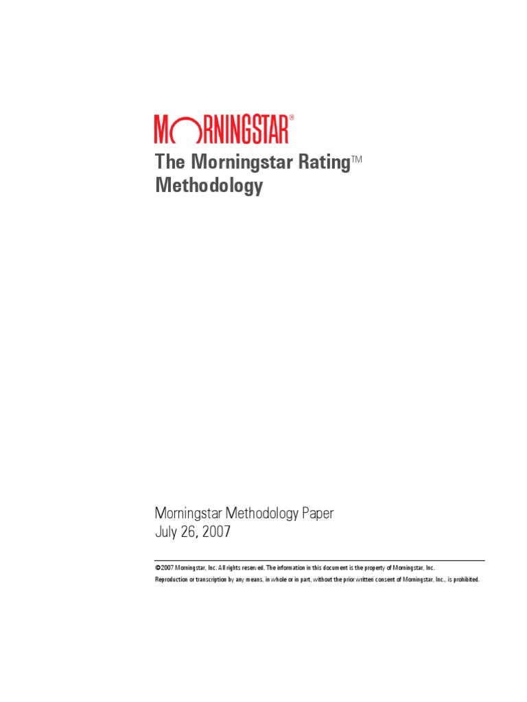 Morning Star Fund Rating Methodology | PDF | Sharpe Ratio | Risk Aversion