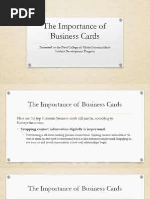 Importance of Business Cards