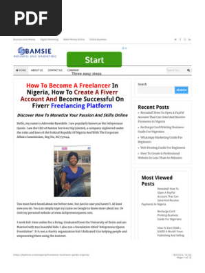 Best Freelancing Business Guide Nigeria - Bamsie Nigeria
