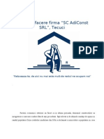 Plan de Afacere Firma SC AdiConst SRL Tecuci