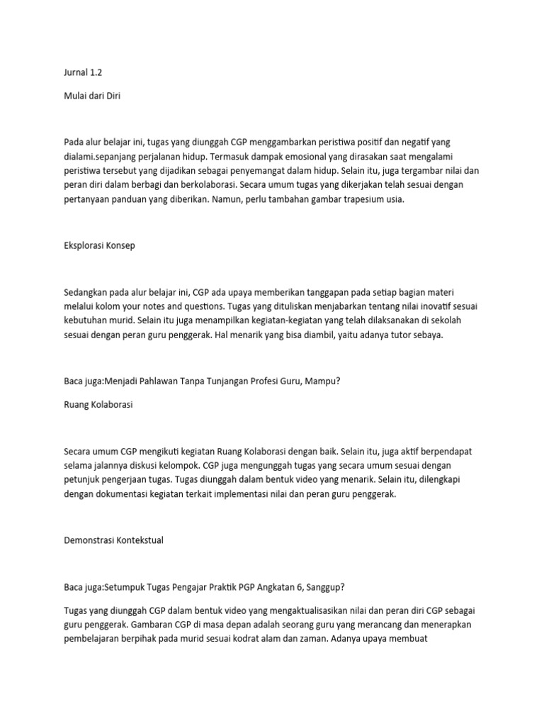 Jurnal Belajar Daring 1.2 | PDF | Karier & Perkembangan