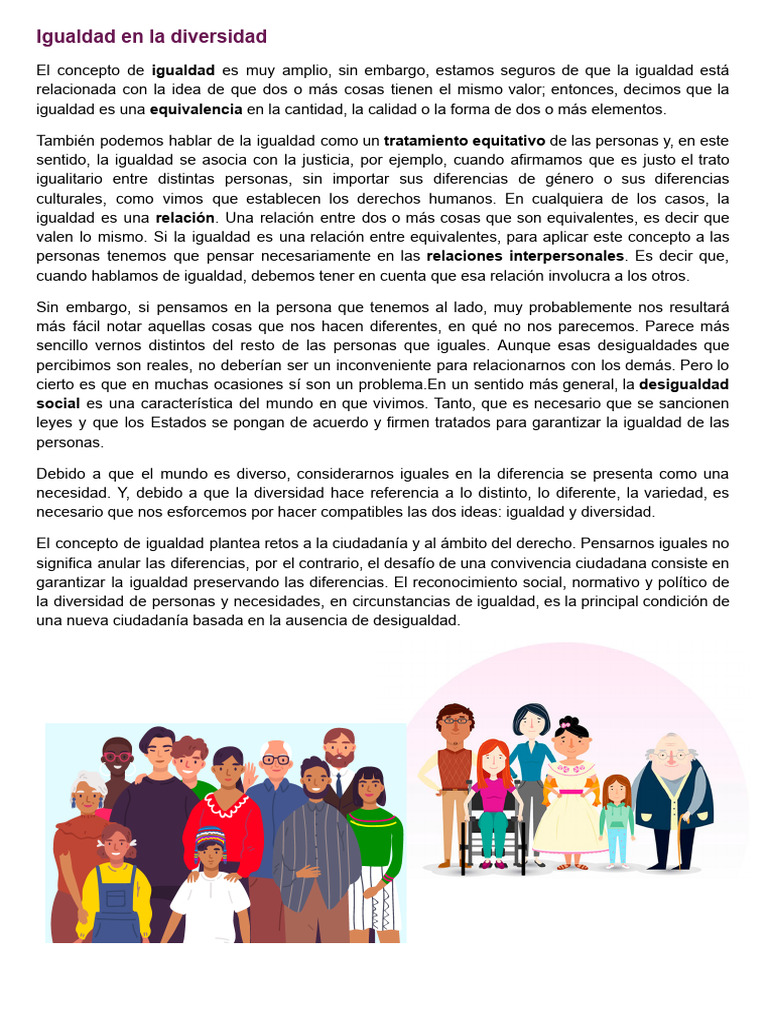 Igualdad y Diversidad: Claves para la Convivencia | PDF | Estudios de ...