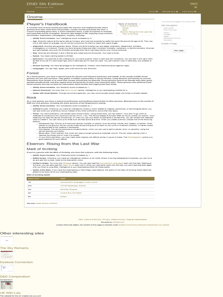 Gnome - DND 5th Edition | PDF | Dungeons & Dragons | Gary Gygax Games