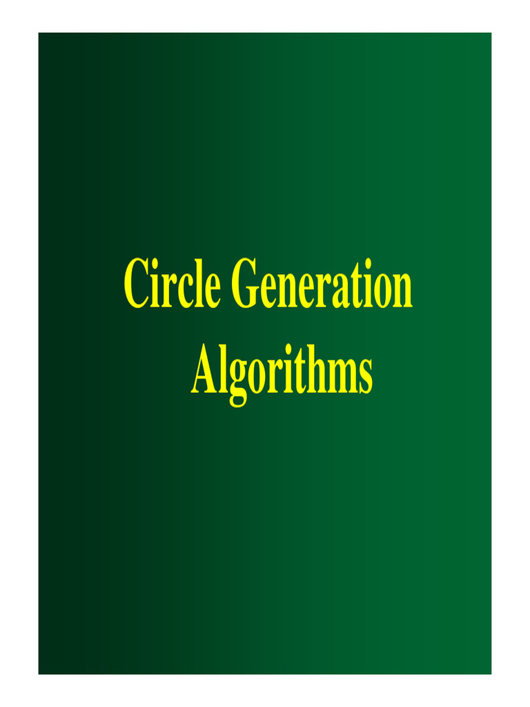 Midpoint Circle Drawing Algorithm | PDF | Circle | Algorithms